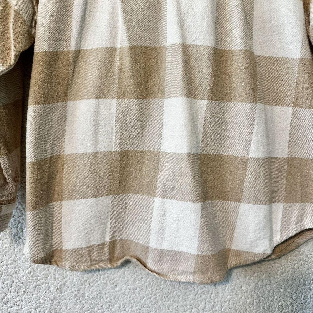 Zara Plaid 100% Cotton SHACKET Jacket Size Youth KIDS 11-12 Beige/Ivory Plaid - Picture 11 of 13